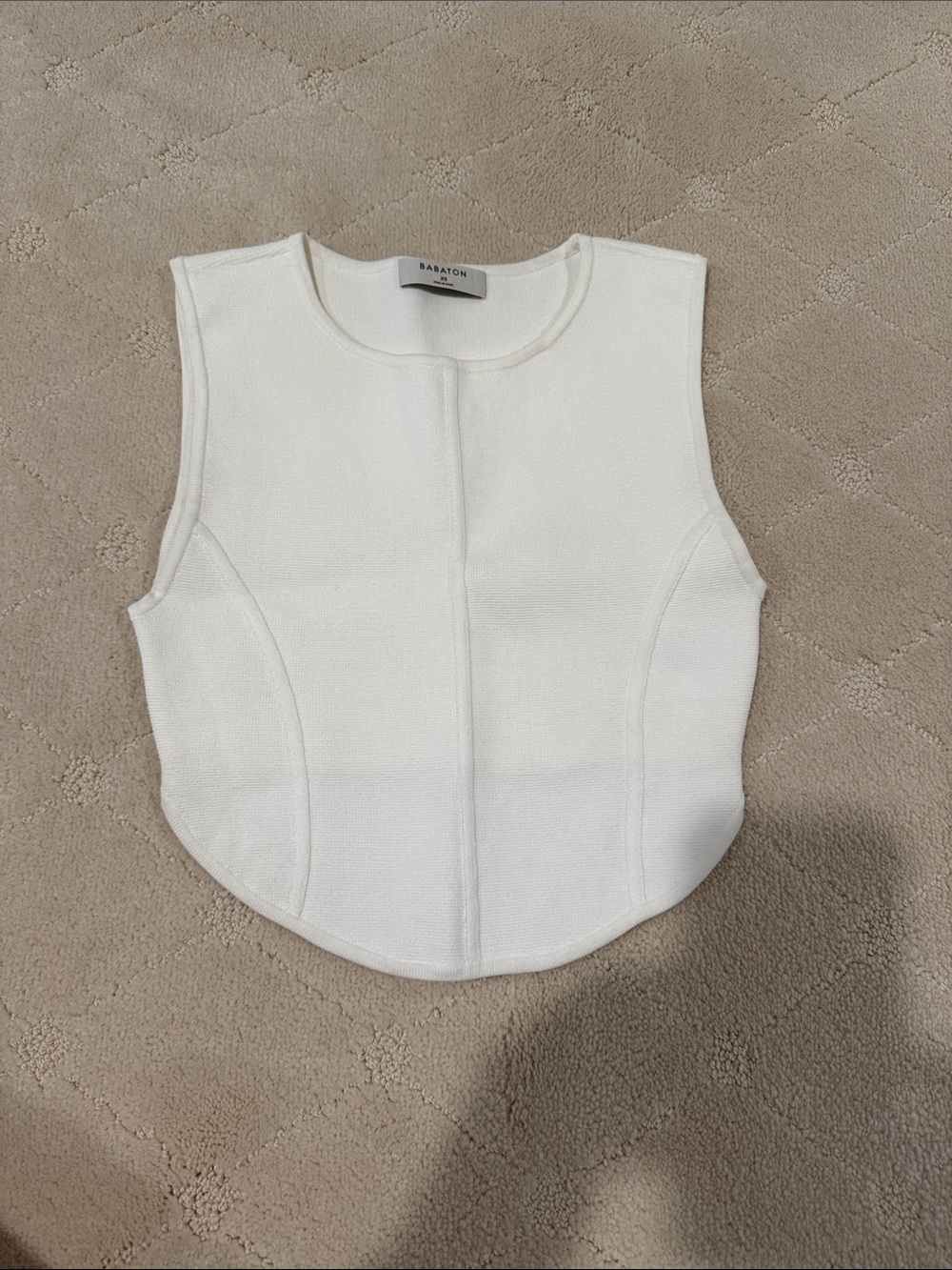 Aritzia Babaton Cream Structured Sleeveless Shell Top